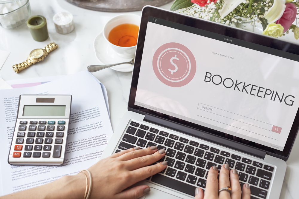 bookkeeping finance concept on laptop screen
