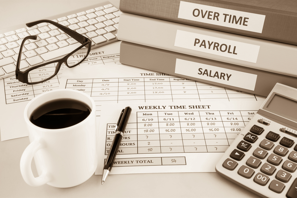 payroll, salary and employee time sheets