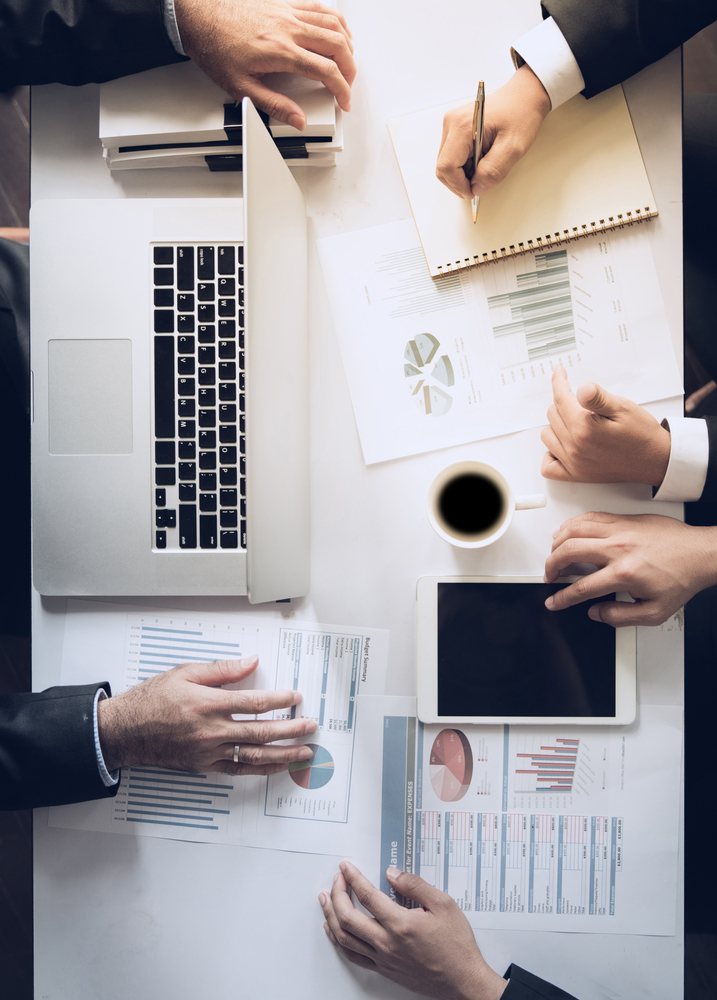 Business team working documents