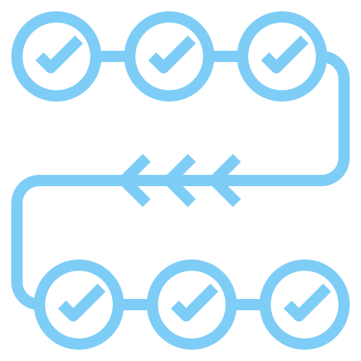 continuous light blue